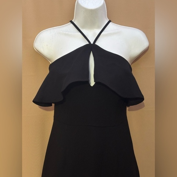 BCBGeneration Women's Asymmetric Ruffle Halter Dress Black Sz 8 New Without Tag - Picture 7 of 7
